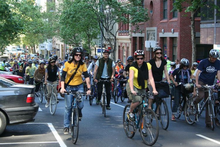 Cyclists in Melbourne, Australia