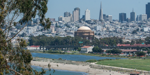 Crissy Field and San Francisco Cityscape